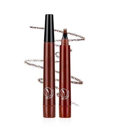 2024 New Magic Eyebrow Pencil Waterproof Microblading Eyebrow Pencil Contouring Pen 4 Tipped Precise Brow Pen Fine Stroke Microblading Eyebrow Pencil Creates Natural Makeup Effect (E-5Pcs) (E-reddish brown One Size) One Size E-reddish Brown