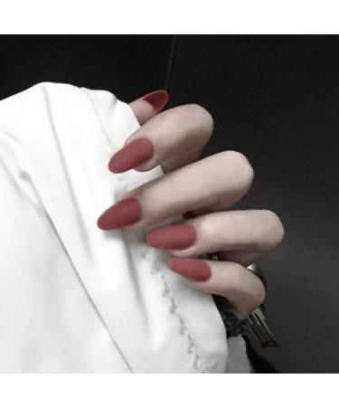 Shop Sethain Matte Oval False Nails - Orange Medium 24-Piece Press-On Nail Tips for Women & Girls - Complete Coverage - Buy Online on GoSupps.com