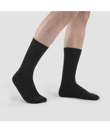 FitVille Diabetic Loose Ankle Socks Pack of 5 Black - Size F (US 8-13) - Black - Buy Online on GoSupps.com