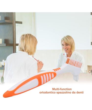 Angzhili 3 Pcs Denture Cleaning Brush - Double Sided Portable Brush for False Teeth Care (Yellow) - Buy Online on GoSupps.com