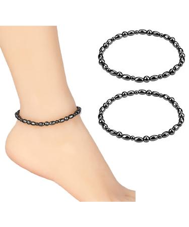 Eumenides Women's Fashion Magnetic Foot Chain - Hematite Antistatic Fatigue-Free Improves Sleep & Relieves Joint Pain - Black (8.7 Inch Oversize 2 Pack) - Shop Now! - Buy Online on GoSupps.com