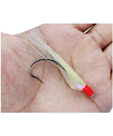 OriGlam 6pcs Luminous Fishing Rigs with Real Fish Skin, Glow Beads, and High Carbon Hooks - Ideal for Freshwater and Saltwater Fishing - Buy Online on GoSupps.com