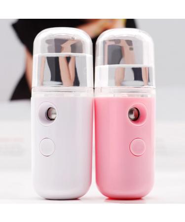 WOONEKY 2pcs USB Charging Steamer Mini Face Steamer Humidifier Face Sprayer Cool Facial Mister Pink - Buy Online on GoSupps.com