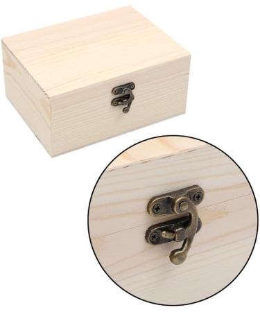 VIKOS 1-Pack Unfinished Wooden Box with Hinged Lid - Small DIY Storage for Crafts and Jewelry - Buy Online on GoSupps.com