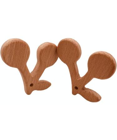 Wendysun 5pcs Cartoon Wood Teether - Natural Animal Cherry Star Shape Baby Teething Toy - Buy Online on GoSupps.com
