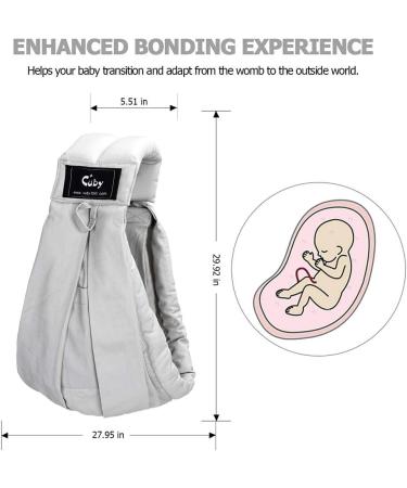 CUBY Baby Carrier Sling - Adjustable Newborn Essentials for Comfortable Nursing - Dark Grey - Buy Online on GoSupps.com