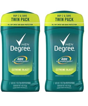 Degree Men Original Antiperspirant Deodorant 48-Hour Odor Protection Extreme Blast Mens Deodorant Stick 2.7 oz 2 Count (Pack of 2) 2.7 Ounce (Pack of 4)