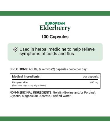 Nature's Bounty Elderberry 400 Mg Help relieve symptoms of colds and flus 100 Capsules - Buy Online on GoSupps.com