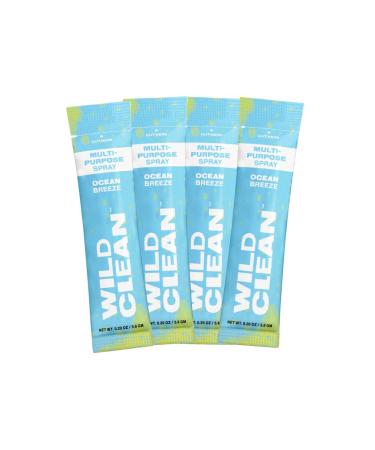 | Multi - Surface All Purpose Refill Powders | Eco Friendly Plastic Negative Cruelty Free Cleaning | Ocean Breeze Scent | 4 Pack Refills | Makes 4 16oz Bottles (64oz Total)