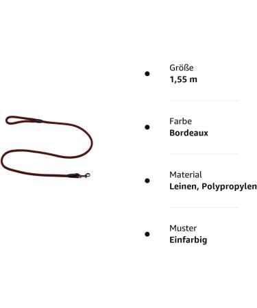 Buy Durable Rope Leash with Hand Loop - 10mm 27 Colors 7 Lengths (1.55m Burgundy) | International Shipping - Buy Online on GoSupps.com