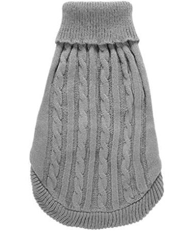 Warm Dog Sweater for Medium Dogs - Cute Knitted Pet Clothes Coat for Girls Boys - Grey - Buy Online on GoSupps.com