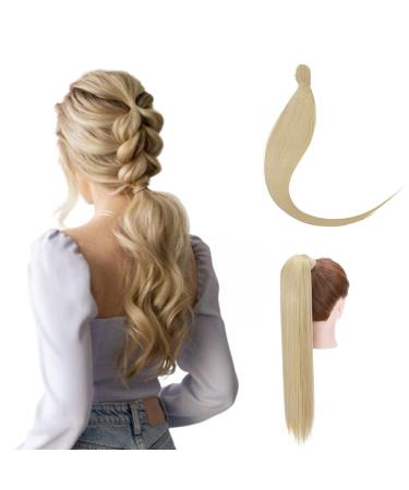 S -noilite clip in extensions hair part braid ponytail smooth hair extension real naturopathic hair like real hair wrap on ponytail various colors 58cm - ashblond