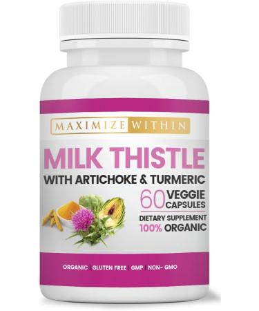 Milk Thistle with Artichoke & Turmeric Supplement - Supports Liver Detox & Support Digestive 60 Veggie Capsule 1 Count (Pack of 1) - Buy Online on GoSupps.com