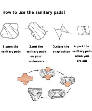 Simfamily 8 Pack Bamboo Charcoal Reusable Waterproof Cloth MenstruaL Pads Heavy Flow Over Night Sets(7Pcs Pads +1Pc Mini Bag) - Buy Online on GoSupps.com