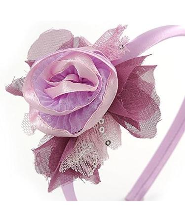 Thin Pink Silk Rose Flower Alice/Hair Band/HeadBand - Buy Online on GoSupps.com