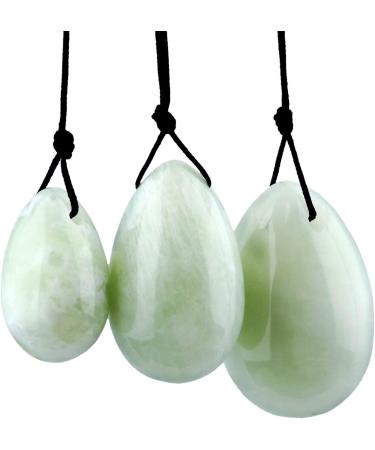 Mookaitedecor Xiuyan Jade Yoni Eggs - 3 Size Pelvic Floor Trainer & Relaxation Massage Stones for Postpartum Support - Buy Online on GoSupps.com