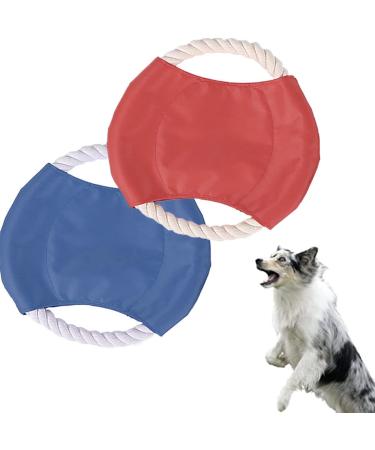 2 Pcs Dog Flying Disc Non Toxic Bite Resistant Dog Frisbee Dog Flying Saucer Natural Cotton Rope Pet Flying Saucer for Dog Outdoor Play and Exercise