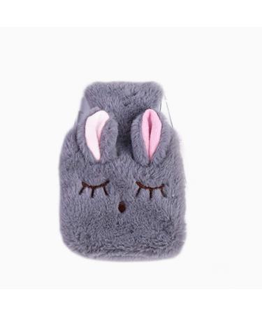 Heat bottle with reference 1000ml hot water bag cute cartoon animals plush pocket portable winter handwarm water injection heat bottle for women gray 380ml