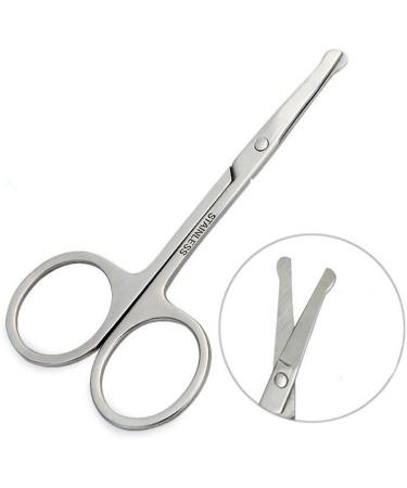 1PCS Silver Polished Stainless Steel Rounded Tip Personal Care Scissor Nose Ear Hair Trimmers Beard Hair Remover Removing Tools Makeup Accessories for Men and Women - Buy Online on GoSupps.com