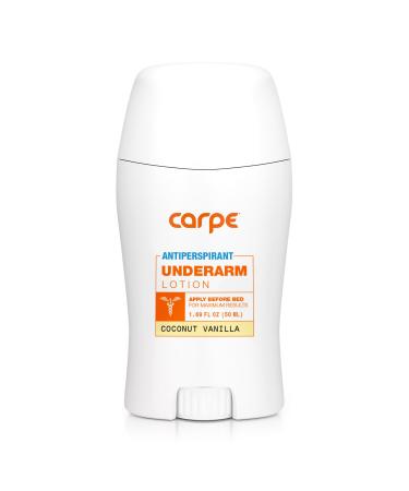 Carpe Underarm Antiperspirant Deodorant Advanced Sweat & Odor Protection Formula - Antiperspirant for Women & Men Helps to Combat Excessive Sweating with Odor Control - Coconut Vanilla Coconut Vanilla 1.69 Fl Oz (Pack of 1)