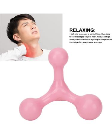 4-Ball Mini Hand Massager - Ergonomic Triangular Design for Reduced Pain Lightweight & Easy to Use - Perfect for Neck Relief - Durable Pink Plastic - Buy Online on GoSupps.com