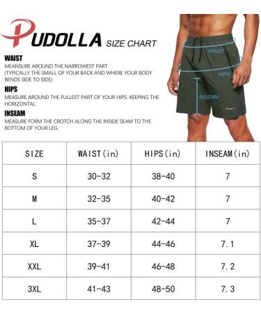 Pudolla Men's Lightweight Workout Running Shorts with Zipper Pockets - Black Large - Buy Online on GoSupps.com