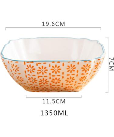 Soup Bowl Ceramic with Handle Japanese-Style Hand Painted Glaze Tableware Salad Noodles Kitchenware - Buy Online on GoSupps.com
