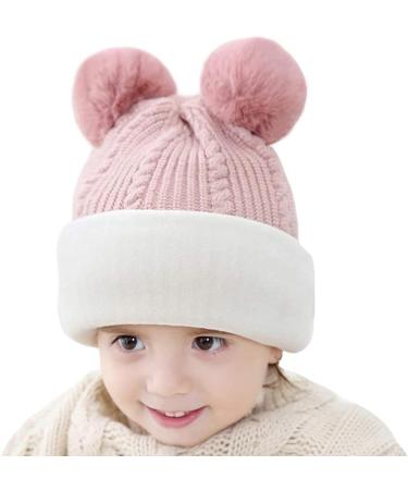 Crazy Bean Kids Winter Hat & Scarf Set | Toddler Knitted Beanie | Windproof & Warm | Pink - Buy Online on GoSupps.com