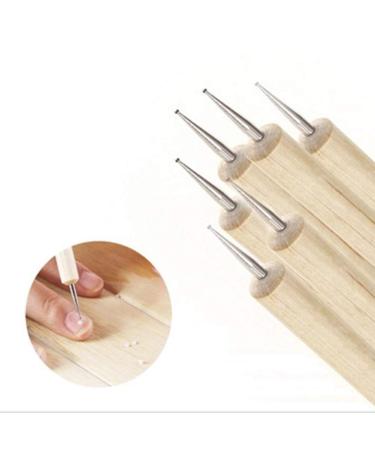 Ukallaite 5-Piece Nail Art Dotting Tool Set - 2-Way Wood Pen for DIY Manicure & Painting - Buy Online on GoSupps.com