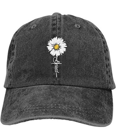 Waldeal Kids Cute Daisy Blessed Hat Youth Faith Vintage Washed Baseball Cap One Size Black