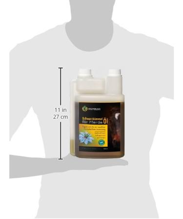 Herbal Land Black Cumin Oil for Horses Dogs & Cats - 100% Pure Cold-Pressed - 2 Liters (2x1L Dosing Bottle) - German Premium Quality - Buy Online on GoSupps.com