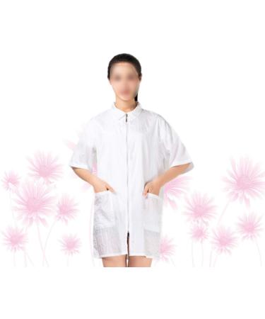 Lurrose hair cover aprons for men jackets men s vest hairdresser apron Salon Robes for Client hair dye jacket Stylist work uniform hair stylist jacket cloak Spa men and women white L White - Buy Online on GoSupps.com