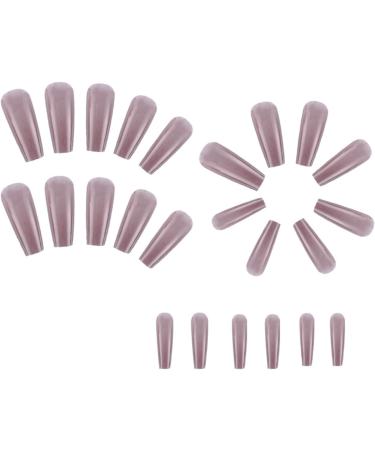 Transparent Dark Gray Fake Nail Coffin Long Press on Nails Tips Nail Art Decoration for Women and Girls Manicure 24pc - Buy Online on GoSupps.com