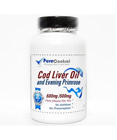 Cod Liver Oil Concentrate 500mg and Evening Primrose 500mg // 200 Capsules // Pure // by PureControl Supplements