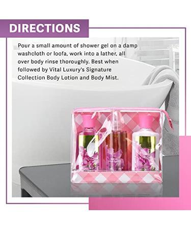Vital Luxury Bath & Body Care Travel Set - Pea Flower Scent Home Spa Gift Set for Him and Her - Buy Online on GoSupps.com