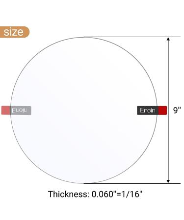 Enoin 2pcs 9 Inch Round Clear Acrylic/Plexiglass Sheets - 0.060 1/16 Inch Thick Circle Panels for DIY Projects and Art Crafts - Buy Online on GoSupps.com
