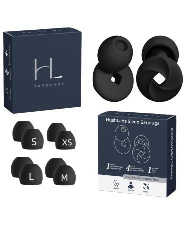 Earplugs for Sleeping Noise Cancelling Snoring Airplanes Loud Focus Comfortable Safe Soft Hypoallergenic Silicon Reusable with extraEarbuds -33dB (Black) Medium