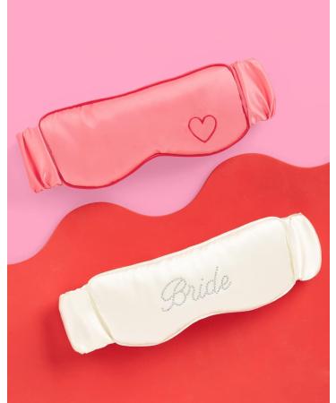 XO Fetti Bride Sleep Mask | Ivory Satin Rhinestone Embroidered - Buy Online on GoSupps.com