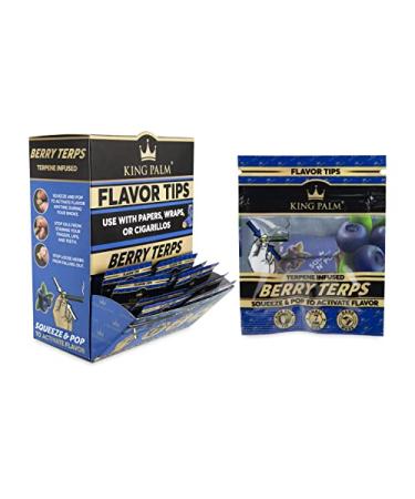 King Palm Flavors Filter Tips - Berry Terps 50ct Display - Flavored Pre Rolled Tips - Corn Husk Pre Roll Filter Tip - Organic Rolling Paper Filter Tips - Terpene Infused Rolling Tips
