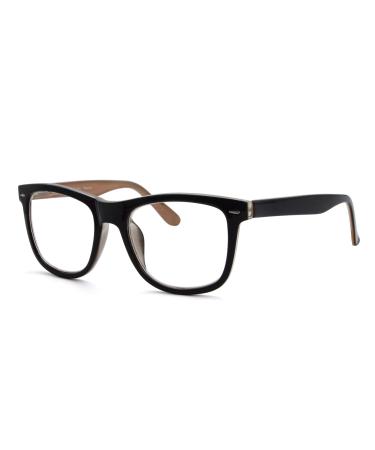 Eyekepper Design Reading Glasses Square Large Lenses Reader Eyeglasses for Women Reading Spring-Hinges Black-Brown +0.75 Black-brown 0.75 x