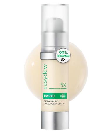 Easydew DW-EGF Melatoning Ampoule 5X - Hydrating Dark Spot Serum with Niacinamide & Glutathione for Uneven Skin - Fast Absorbing Day & Night Ampoule Korean Skin Care (Bottle 1.01 fl oz EGF 5X) EGF 5X 1.01 fl oz