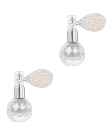 FOMIYES 2 Pcs Body Air Bag Powder Vintage Decor Body Glitter High Gloss Powder Sprayer Luster Travel Makeup Silverx2pcs mediumx2pcs
