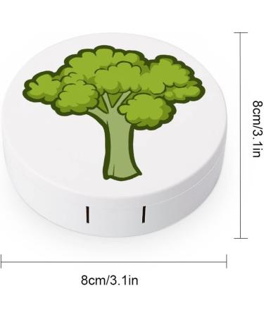 Broccoli Tree Round Case For Contact Lens Kit Storage Box with Mirror Printed - Buy Online on GoSupps.com