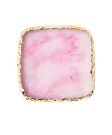 1pc Square Resin Nail Art Painting Gel Palette Golden Edge Polish Agate Mix Stir Crystal Resin Stone Plate Manicure Accessory DIY Tool Cosmetic mixing palette
