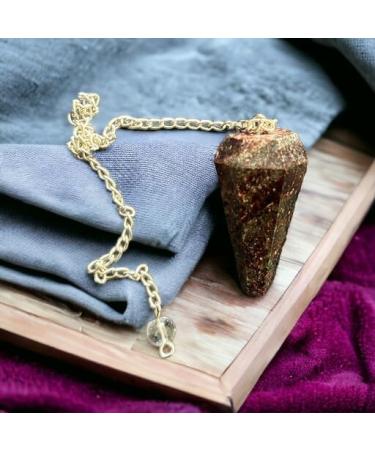 Buy Pandiui23 Hexagonal Natural Stone Garnet Pendulum for Chakra Healing Meditation & Wicca - Vintage Design for Divination and Reiki - Buy Online on GoSupps.com