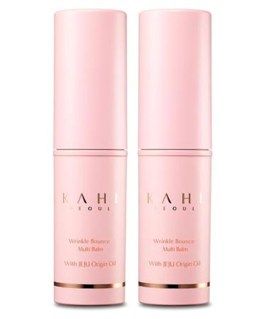 KAHI Wrinkle Bounce Multi Balm - DUO EDITION | All-in-One Hydrating Balm Eye Cream Make Up Base & Moisture Stick | Daily Moisturizer Stick with Salmon-derived sodium DNA (0.32 oz - Pack of 2)