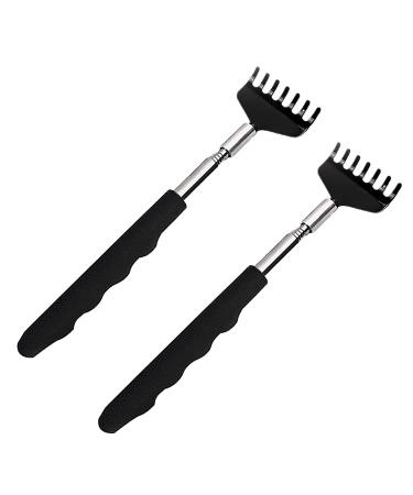 Lamkrtlp Back Scratcher Black Portable Stainless Steel Telescopic Back Massager for Home Travel and Office (20 to 68 cm)