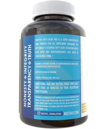 NuEthix Formulations Fatty Acids Pro EPA-DHA Fish Oil Dietary Supplement Super Concentrated and Purified Fish Oil Blend for Optimal Wellness 90 Gel Capsules - Buy Online on GoSupps.com