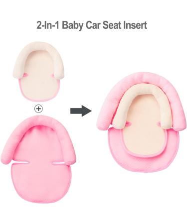 AIPINQI 2-in-1 Baby Head Support for Car Seats - Soft Infant Car Seat Cushion for Strollers & Swings in Pink - Buy Online on GoSupps.com
