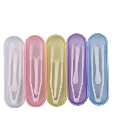 Bopely Contact lentil tweezers 1 set tweezers and suction rod Small box contact lenses insert remote for travel outdoors random color